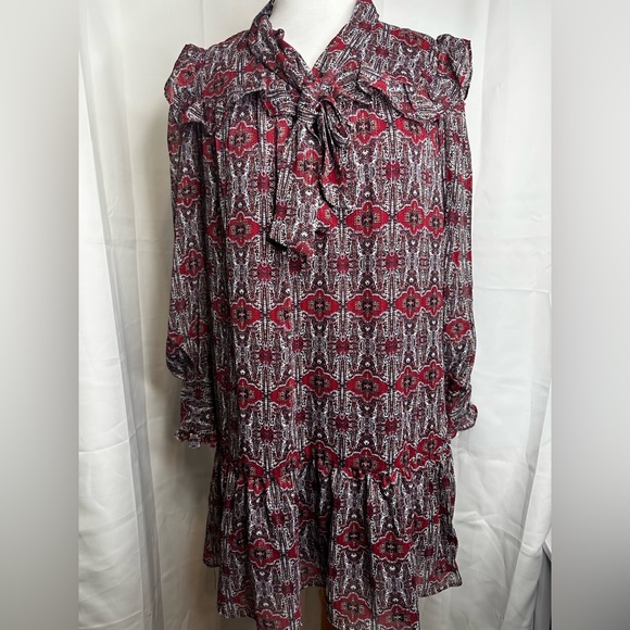 julia jordan Dresses & Skirts - Julia Jordan maroon design ruffle dress size 2 nwt